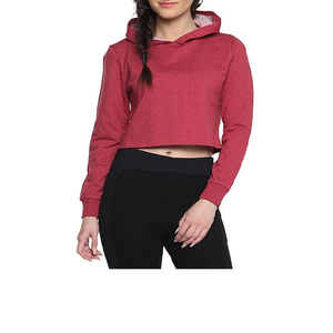 Wholesale Heavyweight Cotton Fleece <b>Hoodie</b> <b>for</b> <b>Women</b> Custom Stand Collar Pullover <b>Long</b> Cropped Oversize Streetwear <b>for</b> Winter - Product Image 1