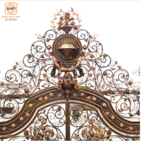 Portails d'entrée en fer forgé décoratifs personnalisés KHP, style royal victorien, robustes, double entrée, antirouille, anti-effraction