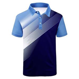 Camiseta de Golf Personalizada con Logotipo Frontal para Hombre, Cuello Rígido, Tela de Forro Polar, Impresión Digital, Diseño de Manga Corta Transpirable con Patrón Sólido - Product Image 2