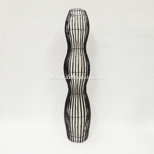 Handmade Bamboo Floor Lamp Set Black Color Eco Friendly <b>Standing</b> Light for Living Room Bedroom Hotel Interior Decor - Product Image 4