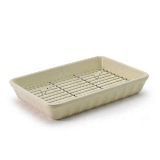 Glaze Bakeware Oven Dish Set 1 Piece Porcelain Oven Proof Dish Versatile, Stylish Cooking Oven Baker With Cooling Rack