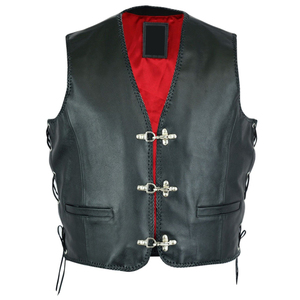 Gilet de moto en cuir OEM personnalisé, veste de moto authentique pour hommes, pour clubs, marques et détaillants - Product Image 1