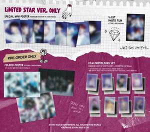 มินิอัลบั้ม Stray Kids [Rock-Star] (รุ่นลิมิเต็ด สตาร์ เวอร์ชั่น) หนังสือเพลงเคป๊อป (ซีดี) วัสดุกระดาษพลาสติก ภาษาเกาหลี A - Product Image 3