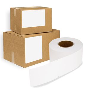 4 \ "X 6,5 \" Etiquetas de transferencia térmica Paquete de 3000 rollos autoadhesivos perforados para papel de impresión por correo Impresoras de envío en blanco - Product Image 1