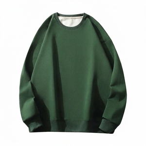 Sudaderas de Cuello Redondo para Hombre, Diseño Retro, Corte Holgado, Tejido Grueso, Sudadera de Primavera, Color Liso, Letra Bordada, Teñido Digital - Product Image 2
