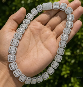 สร้อยข้อมือเทนนิสชุบเงินประดับมอสซาไนต์ทรงกลมเจียระไนแบบเหลี่ยมเพชร ระยิบระยับ เหมาะสำหรับทั้งชายและหญิง ของขวัญเครื่องประดับ - Product Image 5