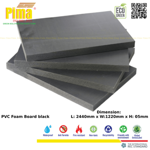 PVC-WPC Foam Board 5mm <b>Thickness</b> 0.6 G/cm3 Density Black Color Eco-Friendly Pima Brand Celuka <b>Plastic</b> Furniture Kitchen Interior - Product Image 1