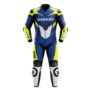 Traje de cuero para motociclismo OEM personalizado al por mayor, equipo de pista de secado rápido, ropa protectora, botas y guantes de piel de vaca. - Product Image 1