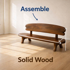 Banco de Patio de Madera de Estilo Moderno de Mediados de Siglo Luxali, Diseño Escultural, Muebles de Exterior, 3 Plazas, Forma Orgánica Duradera, Hecho a Mano, Sólido - Product Image 6