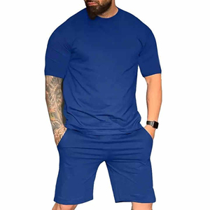 Ensemble court 2 pièces pour homme, imprimé mode personnalisé, été, t-shirt et short en coton - Product Image 4