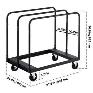 Carrello per Cartongesso con Capacità di Carico di 816 Kg, Carrello per Pannelli in Acciaio con Ruote Girevoli da 5 Pollici per Trasporto, Personalizzabile OEM - Product Image 6