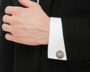 Mancuernillas Personalizadas de Lujo para Hombre |   Mancuernillas de Acero Inoxidable y Plata de Ley 925 |   Joyería al por mayor para puños de camisa de negocios y bodas - Product Image 2