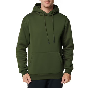 บริการรับผลิตเสื้อผ้ากีฬาแบบ OEM เสื้อฮู้ดผู้ชายสีพื้น ผ้าฟลีซสำหรับฤดูหนาว ผ้าฝ้าย 100% ระบายอากาศได้ดี ปรับขนาดได้ - Product Image 4
