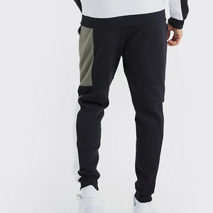 Pantalones Deportivos Casuales para Hombre, Estilo Color Block, Corte Ajustado, Felpa, 100% Algodón, Gruesos, Transpirables - Product Image 2