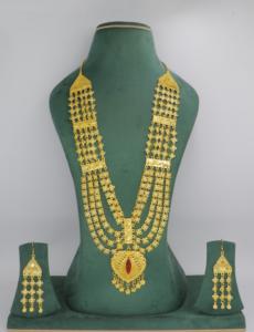 Conjunto de Joyería con Collar y Aretes, Chapado en Oro, Latón Puro de Alta Calidad, Diseño de Collar de Dubái, Emiratos Árabes Unidos - Product Image 5