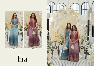 Última Colección de Salwar Kameez Hevey Chinon Bordado, Listo para Usar, con Trabajo en la Parte Delantera y Trasera, para Fiestas de Adultos, NUEVO DISEÑO - Product Image 6