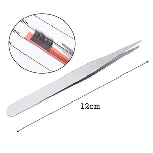 Pince à épiler en acier inoxydable à 90 degrés, fine, droite, à pointe fine, à maintien fort, pour extensions de cils personnalisées sous marque privée - Product Image 4