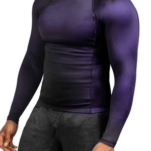 Best Quality Plain Design Men Rash Guard / Sports Wear Custom Plain Cotton Blank Men Rash Guard Wholesale Rate OEM Custom - Product Image 5