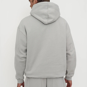 Sudadera con Capucha de Felpa de Algodón Gris Claro para Hombre, Corte Holgado, Informal, con Bolsillo Delantero, para Otoño - Product Image 2