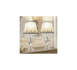 Lámpara de mesa LED hecha a medida, base de plástico, tela simple, flexible, control remoto, regulable, luz blanca cálida, para decoración del hogar. - Product Image 1