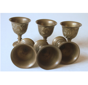 Portavasos de latón con logotipo personalizado, 6 piezas, chapado en oro, pulido martillado, nuevo diseño con un precio increíble - Product Image 1