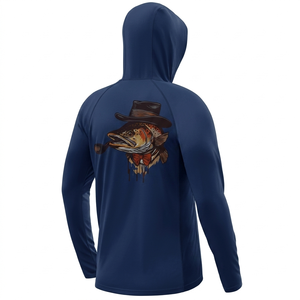 Camiseta de Pesca con Capucha de Manga Larga, Sublimada, 100% Poliéster, UPF 50, Personalizada, de Secado Rápido, para Hombre - Product Image 1