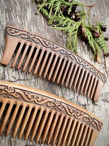 <b>Wide</b> Tooth Wooden <b>Comb</b> For Curly Hair Care Providing Gentle Detangling Without Pulling Or Damaging Natural Hair Strands - Product Image 2