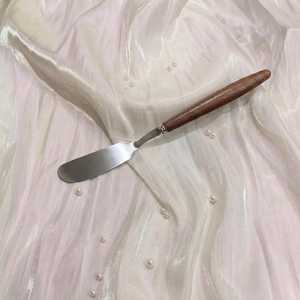 Stainless Steel Butter <b>Knives</b> <b>Set</b> Of 2 Wood Handle Straight Edge Sheepsfoot Blade Kitchen Cutlery - Product Image 5