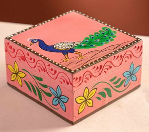 Premium Handmade Painted Wooden Gift <b>Box</b> Elegant <b>Keepsake</b> Storage Case for Jewelry Wedding Return Gifts Custom Logo - Product Image 3