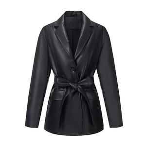 2026 New Style Custom Women's Leather Trench Long Coat High Quality Winter Long Coat In Wholesale Price - Product Image 3