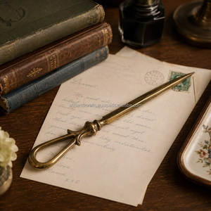 <b>Brass</b> <b>Letter</b> Opener with Sleek and Simple Ornate Design – A Practical Tool for <b>Letters</b>, Bills, and Packages - Product Image 4