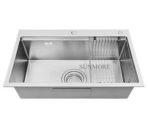 Évier de cuisine Emboss 7848E à cuve unique en acier inoxydable 304, forme rectangulaire, fabriqué à la main au Vietnam, à très bon prix - Product Image 4