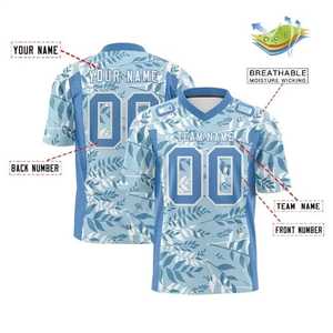 Camiseta de Fútbol Americano Sublimada Personalizada con Cuello en V, Manga Corta, Transpirable, con Diseño de Plantas, Nombre del Equipo y Número 00 para Hombre - Product Image 4