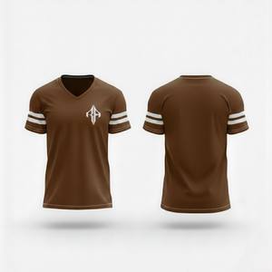 เสื้อเจอร์ซีย์อเมริกันฟุตบอลคุณภาพสูงสำหรับผู้ชาย คอวี ผ้าโพลีเอสเตอร์ 100% สำหรับฤดูร้อน แบบเรียบ สวมใส่สบาย ระบายอากาศได้ดี แห้งเร็ว - Product Image 1