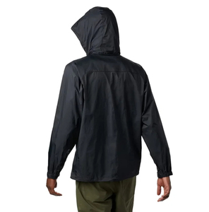 Men's Waterproof Hooded Windbreaker <b>Jacket</b> Regular Fit Zipper Closure Solid Color Polyester Casual Outerwear Autumn Wear - Product Image 2