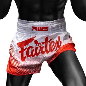 Short de Muay Thai Fairtex Rouge et Blanc, Impression par Sublimation, Unisexe, Équipement d'Entraînement MMA et Kickboxing, Polyester Respirant pour Adultes et Jeunes - Product Image 3