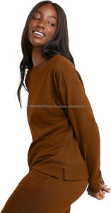 Insigne imprimé pour femmes French Terry léger polaire pull sweat grande taille Streetwear qualité supérieure hiver ODM approvisionnement - Product Image 3