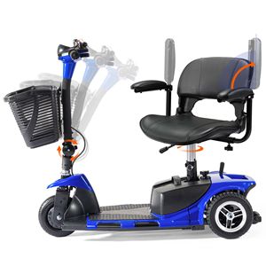 Scooter Elettrico Pieghevole a 3 Ruote per Adulti, Robusto con Cestino Motorizzato, Velocità Massima 24 km/h - Product Image 3