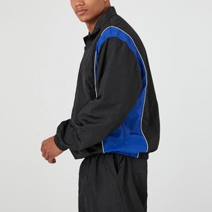 Conjunto Deportivo 2 en 1 para Hombre, Color Negro y Azul, Manga Larga, Media Cremallera, Corte Holgado, Secado Rápido, Poliéster, Ropa de Invierno - Product Image 4