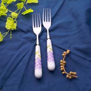 Elegant Lavender Print Cutlery Set of 2 Includes Elegant <b>Forks</b> - Product Image 1
