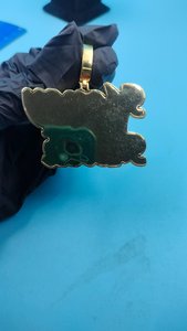 Pendentif personnalisé avec nom, serti de diamants, plaqué argent rhodié, en moissanite, style hip-hop lourd - Product Image 4