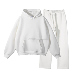 Heavy Cotton Custom Sweat Suits 2 Piece Oversized Men Hoodies Jogger Sets 350G Fleece Oversize Custom Printing <b>Tracksuit</b> <b>for</b> Men - Product Image 1