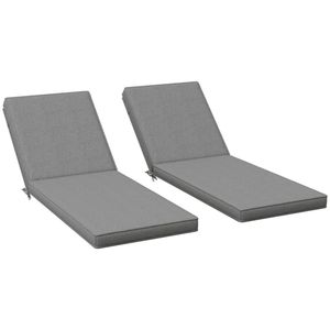 Cuscino di Ricambio per Sedia da Giardino in Due Pezzi, Grigio, per Esterni (Solo Cuscino) - Product Image 5