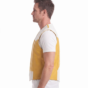 Men's Button Down Leather Vest Custom Men Leather Waist Coat Men Leather Waistcoat with Pockets <b>Boys</b> Sleeveless Leather Vest - Product Image 3