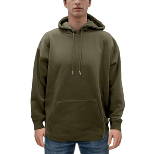 Heavy Thick 500 600grams Boxy Blank Unisex Cotton Fleece Custom Hoodie ODM Baggy Cropped Oversized Crocheted Hoodie - Product Image 4