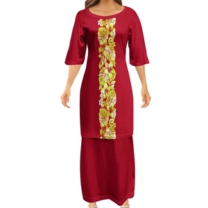 Conjunto de Dos Piezas para Mujer, Talla Grande, con Estampado Tribal Samoano Tapa Puletasi Tatau, Manga Larga - Product Image 2