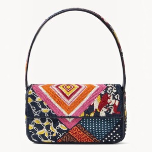 Sac à bandoulière multicolore géométrique fait main perlé pour femme, pochette élégante brodée pour soirée d'été - Product Image 1