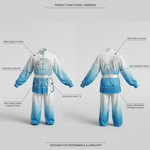 Uniforme de Tai Chi de Talla Grande con Logotipo Personalizado, Nuevo Diseño en Oferta, Uniforme de Karate Ligero de Manga Larga, Sólido y Liso - Product Image 2