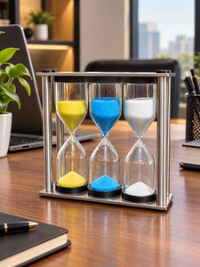 Sablier en laiton et verre de 34,5 minutes, style nautique, fait main, pour la maison, le bureau et les fournitures de bureau, idéal comme cadeau - Product Image 1