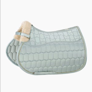 Tapis de selle de luxe en mousse pour chevaux, tapis de selle en satin et peau de mouton véritable, sur mesure, antidérapant pour l'équitation - Product Image 3
